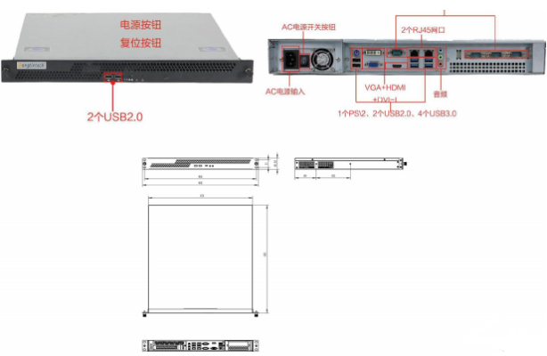 東田1U工控機(jī)端口與安裝尺寸.png 東田1U工控機(jī)端口與安裝尺寸.png